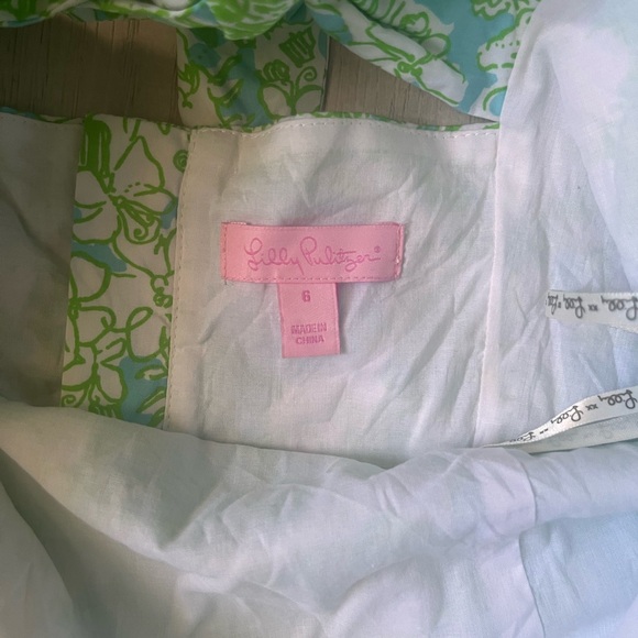 Lilly Pulitzer Strapless Dress in Green and Light Blue Floral - Picture 2 of 2